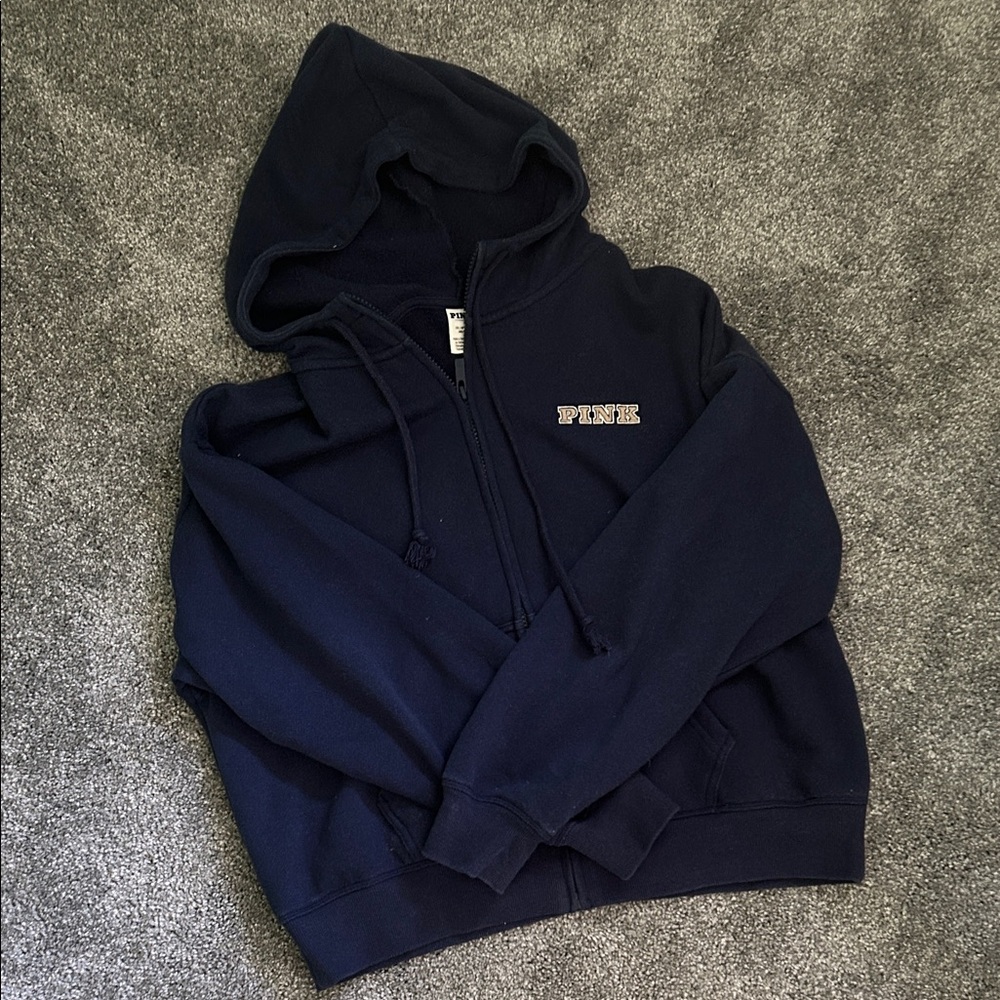 PINK Victoria's Secret Dark Blue Men's Zip-Up Sweater